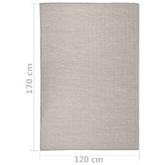 Greatstore Venkovní hladce tkaný koberec 120x170 cm taupe