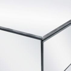 Greatstore Zrcadlový konzolový stolek z oceli a skla 107 x 33 x 77 cm