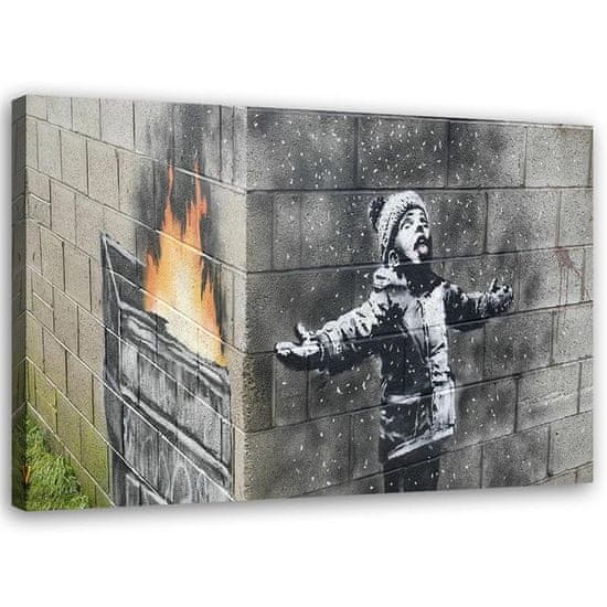 shumee Obraz, nástěnná malba Port Talbot Boy Banksy - 120x80