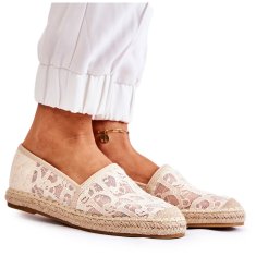 Klasické dámské espadrilky Ažurové béžové velikost 36