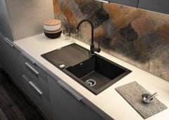 BPS-koupelny Dřez Evora s odkapávačem, granit - ZQJ 2113 grafit