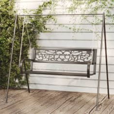 shumee Zahradní houpací lavice 125 cm ocel a plast černá