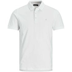 Jack&Jones Pánské polo triko JJEPAULOS Slim Fit 12136668 White Tonal (Velikost XL)