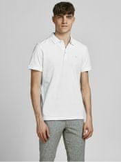 Jack&Jones Pánské polo triko JJEPAULOS Slim Fit 12136668 White Tonal (Velikost XL)