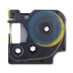 Qoltec Smršťovací obal pro tiskárny DYMO D1/DM1 | 12 mm*1,5 m | žlutý | černý potisk