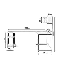 Hanah Home Počítačový stůl Cansın - L164, Ořech