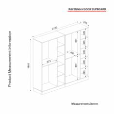 ASIR GROUP ASIR Šatní skříň RAVENNA bílá, zlatá