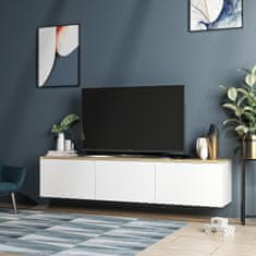 Hanah Home TV stolek Neon - White, Bílá, Dub