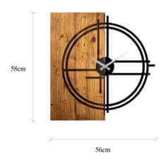 ASIR GROUP Dekorativní nástěnné dřevěné hodiny Wooden Clock 38, Světlý Ořech, Černá