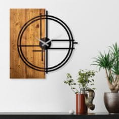 ASIR GROUP Dekorativní nástěnné dřevěné hodiny Wooden Clock 38, Světlý Ořech, Černá