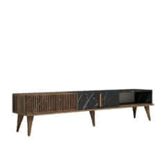 Hanah Home TV stolek Milan - Walnut, Black, Ořech, Černá