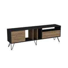 Hanah Home TV stolek Mistico (180) - Walnut, Black, Ořech, Černá