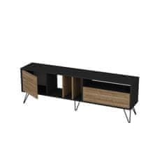 Hanah Home TV stolek Mistico (180) - Walnut, Black, Ořech, Černá