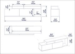 Hanah Home TV stolek Nexera - Walnut, Black, Ořech, Černá