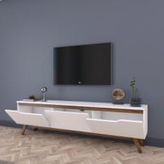 Hanah Home TV stolek D1 - 794, Bílá, Ořech