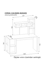 ASIR GROUP ASIR Psací stůl CORAL bílá dub cordoba