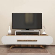 Hanah Home TV stolek Rose - Walnut, White, Ořech, Bílá