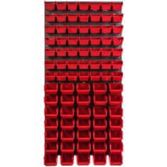 botle Nástěnný panel na nářadí 57,6 x 117 cm s 81 ks. Krabice závěsný Červené a Černé Stohovatelné Boxy