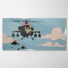 COLORAY.CZ Obraz na skle Banksy Helicopter 120x60 cm