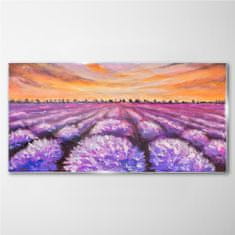 COLORAY.CZ Obraz na skle Levandulové pole Sunset 120x60 cm