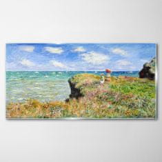 COLORAY.CZ Obraz na skle Cliff Sea Claude Monet 100x50 cm