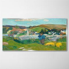 COLORAY.CZ Obraz na skle Swineherd Gauguin 140x70 cm