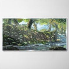 COLORAY.CZ Obraz na skle Las River Stones 100x50 cm