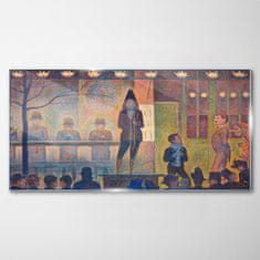 COLORAY.CZ Obraz na skle Cirkusová sideshow Seurat 120x60 cm