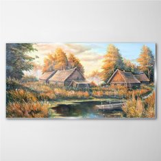 COLORAY.CZ Obraz na skle Malování hutů lesní přírody 100x50 cm