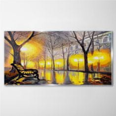 COLORAY.CZ Obraz na skle Park Strom Light City 120x60 cm