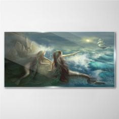 COLORAY.CZ Obraz na skle Siren Ocean Ship Storm 100x50 cm