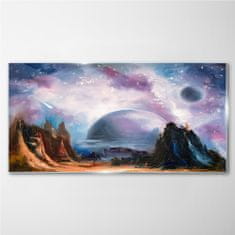 COLORAY.CZ Obraz na skle Abstrakce Galaxy Planet 120x60 cm