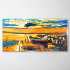 COLORAY.CZ Obraz na skle Port Sunset Sky 120x60 cm