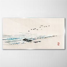 COLORAY.CZ Obraz na skle Beach Sea Birds 100x50 cm