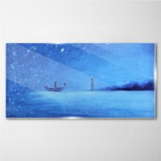 COLORAY.CZ Obraz na skle Abstrakce mořská noc 100x50 cm