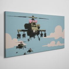 COLORAY.CZ Obraz na plátně Banksy Helicopter 100x50 cm