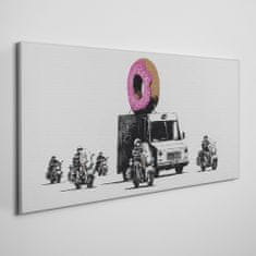 COLORAY.CZ Obraz na plátně Koblihy Policejní banksy 120x60 cm