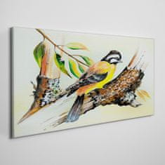 COLORAY.CZ Obraz na plátně větev listy zvířecí pták 120x60 cm