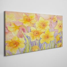 COLORAY.CZ Obraz na plátně Žluté květy kreslení 120x60 cm