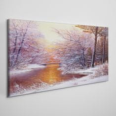 COLORAY.CZ Obraz na plátně Zimní malba stromů 100x50 cm
