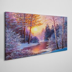 COLORAY.CZ Obraz na plátně Snow River Sunset River 100x50 cm