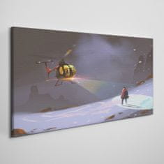 COLORAY.CZ Obraz na plátně Hory Snow Helicopter 100x50 cm