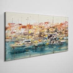 COLORAY.CZ Obraz na plátně Abstrakce přístavních lodí lodě 120x60 cm