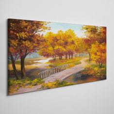 COLORAY.CZ Obraz na plátně Park Stromy podzimní listí 120x60 cm