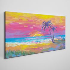 COLORAY.CZ Obraz na plátně Pláž Palm Sunset 120x60 cm