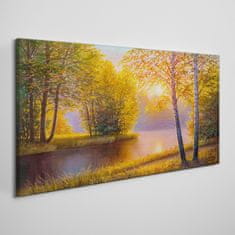 COLORAY.CZ Obraz na plátně Květiny řeka příroda 120x60 cm