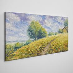 COLORAY.CZ Obraz na plátně Hill louka stromy obloha 120x60 cm