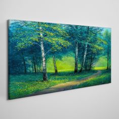 COLORAY.CZ Obraz na plátně Lesní cesta květiny 120x60 cm