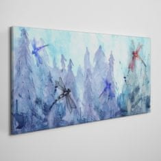 COLORAY.CZ Obraz na plátně Akvarel Dragonfly Les 120x60 cm