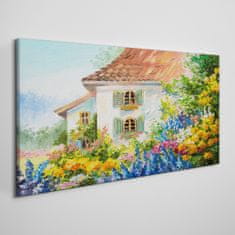 COLORAY.CZ Obraz na plátně Venkovy květiny dům příroda 100x50 cm